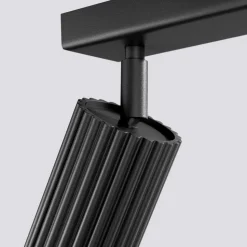 Carbon plafondspot, zwart, lengte 81 cm, aluminium, 4-lamps.