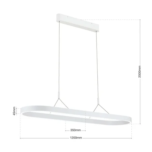 Carrara LED hanglamp, wit, in hoogte verstelbaar, CCT