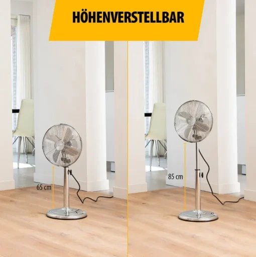 Chromen staande ventilator VE5952 - verstelbaar