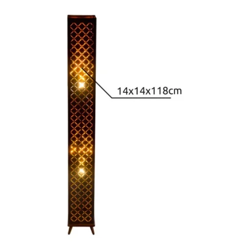 Clarke vloerlamp, zwart/goud blad, hoogte 118 cm, stof