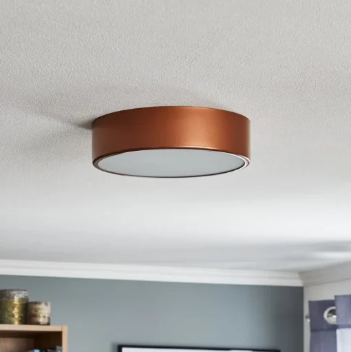 Cleo 300 plafondlamp, koper, sensor, IP20, Ø 30 cm, metaal