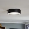 Cleo 300 plafondlamp, zwart, sensor, IP20, Ø 30 cm, metaal