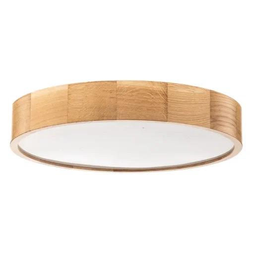 Cleo DR475 plafondlamp, IP54, Ø 47,5 cm, eikenhout, E27