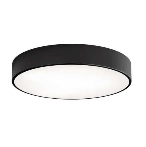 Cleo plafondlamp, Ø 50 cm, IP54, zwart, metaal, E27