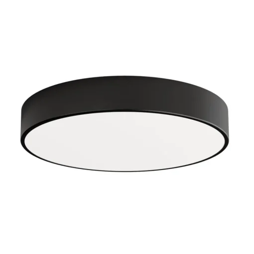 Cleo plafondlamp, Ø 50 cm, IP54, zwart, metaal, E27