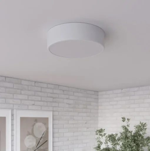 Cleo plafondlamp, Ø 30 cm, IP20, wit, metaal, E27
