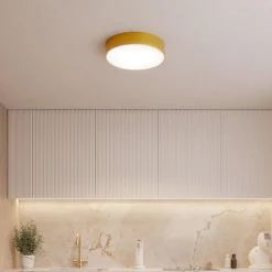 Cleo plafondlamp, Ø 50 cm, IP54, goudkleurig, metaal, E27