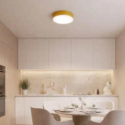 Cleo plafondlamp, Ø 50 cm, IP54, goudkleurig, metaal, E27