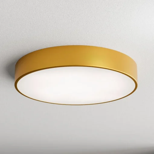 Cleo plafondlamp, Ø 50 cm, IP54, goudkleurig, metaal, E27