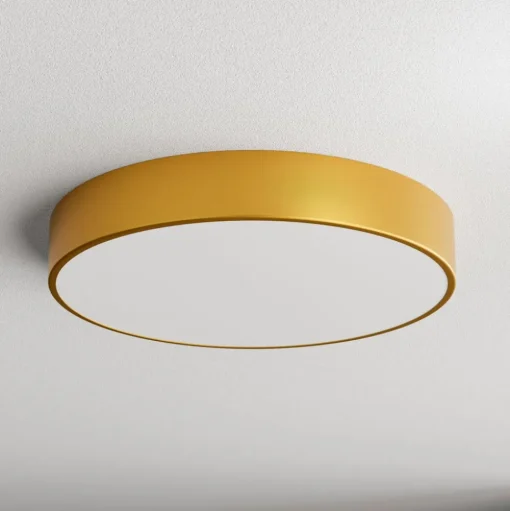 Cleo plafondlamp, Ø 50 cm, IP54, goudkleurig, metaal, E27