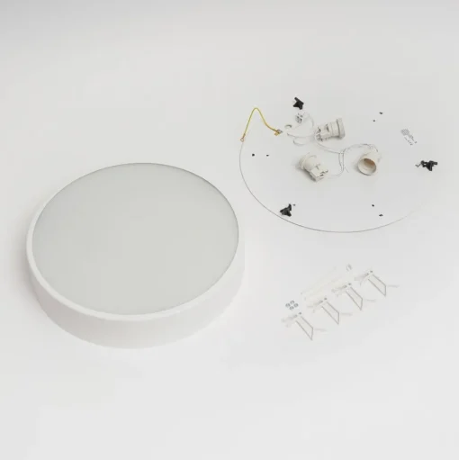 Cleo plafondlamp, Ø 40 cm, IP20, wit, metaal, E27