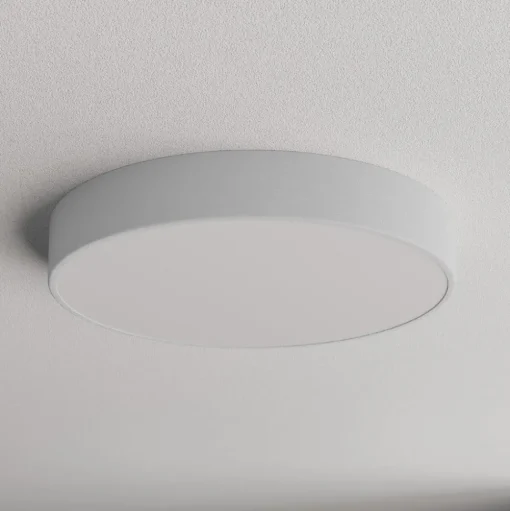 Cleo plafondlamp, Ø 50 cm, IP54, grijs, metaal, E27