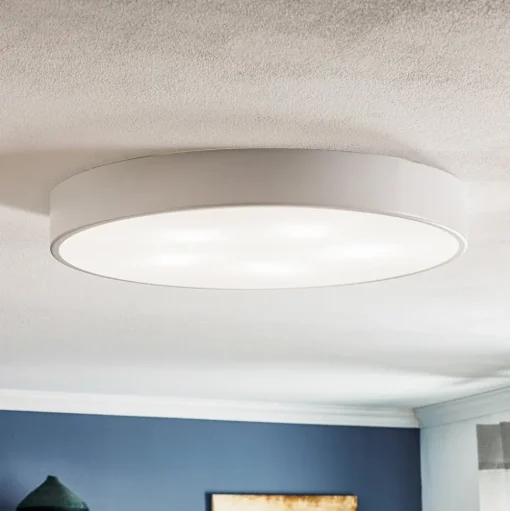 Cleo plafondlamp, Ø 60 cm, IP20, wit, metaal, E27