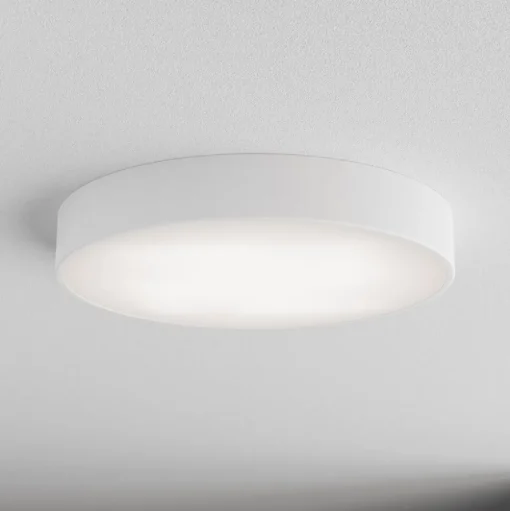 Cleo plafondlamp, Ø 50 cm, IP54, wit, metaal, E27