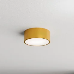 Cleo plafondlamp, Ø 20 cm, IP54, goudkleurig, metaal, E27
