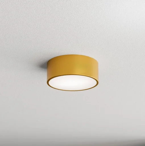 Cleo plafondlamp, Ø 20 cm, IP54, goudkleurig, metaal, E27