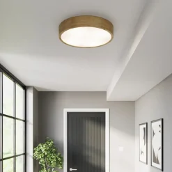 Cleo plafondlamp, Ø 48 cm, 4-lamps, eikenhout, E27