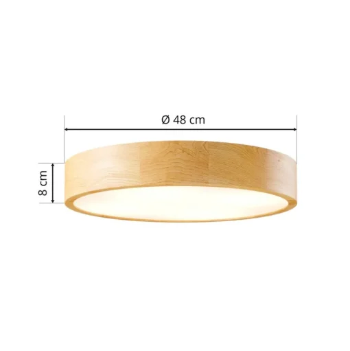 Cleo plafondlamp, Ø 48 cm, 4-lamps, eikenhout, E27