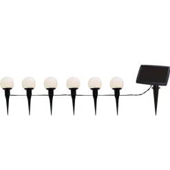 Combinatie LED lichtketting op zonne-energie, 6-lamps, IP44, kunststof