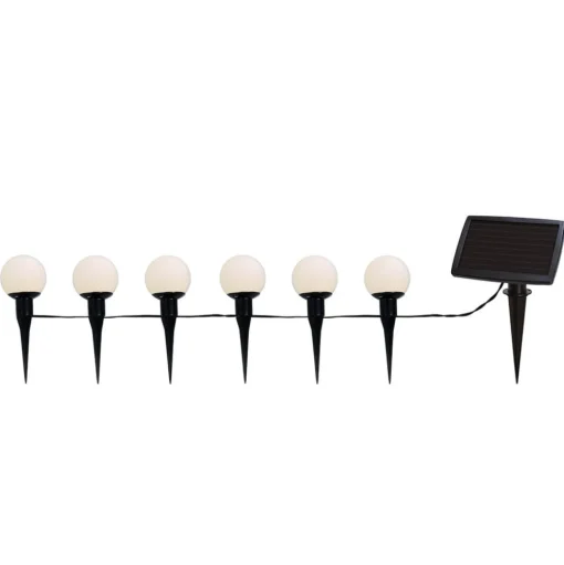 Combinatie LED lichtketting op zonne-energie, 6-lamps, IP44, kunststof