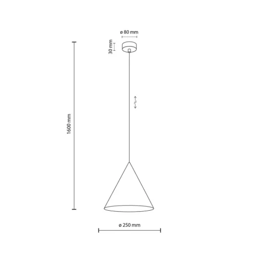 Cono hanglamp, wit, Ø 25 cm, staal, 1-lamp