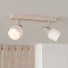 Corato plafondspot, zand/nikkel/opal, 2-lamps.