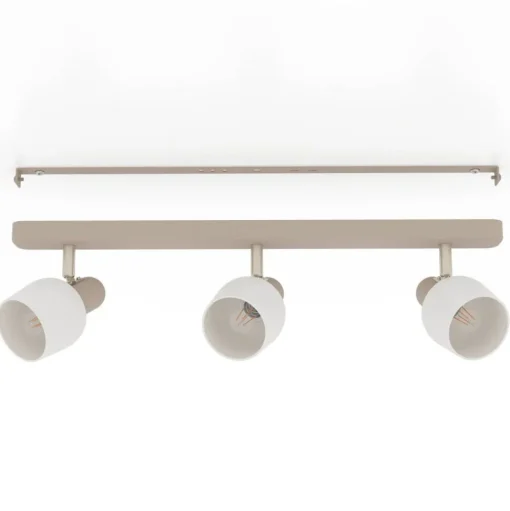 Corato plafondspot, zand/nikkel/opal, 3-lamps.