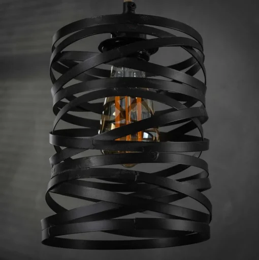 Crossround hanglamp met 7 spiraalvormige kappen