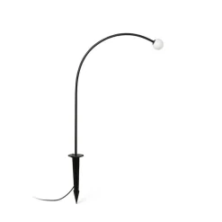 Cuca LED grondspies lamp, zwart, roestvrij staal/glas, hoogte 65 cm