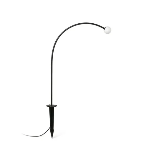 Cuca LED grondspies lamp, zwart, roestvrij staal/glas, hoogte 65 cm