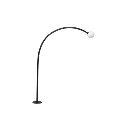 Cuca LED sokkellamp, zwart, roestvrij staal/glas, hoogte 65 cm