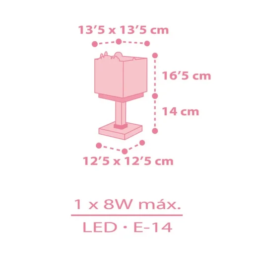 Dalber Baby Jungle kinderkamer-tafellamp, pink