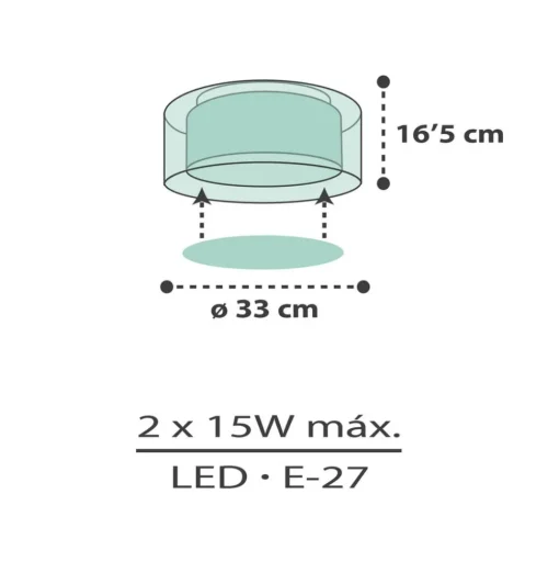 Dalber Cloud Green plafondlamp, Ø 33 cm, groen