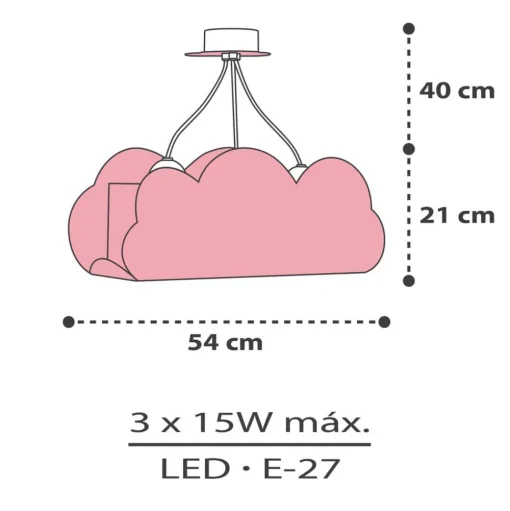 Dalber Cloud pink hanglamp in wolkvorm, pink