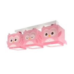 Dalber hanglamp Steenuil, roze, 3-lamps