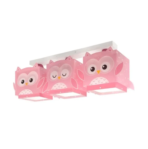 Dalber hanglamp Steenuil, roze, 3-lamps