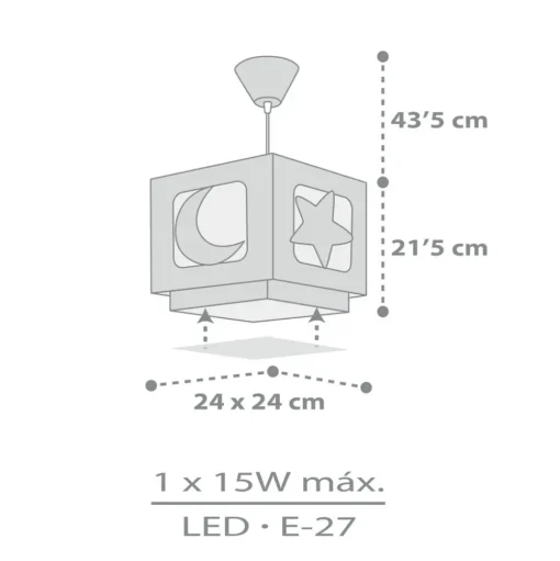 Dalber Moonlight kinderen-hanglamp 1-lamp grijs
