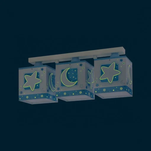 Dalber Moonlight kinderen-plafondlamp 3-lamps