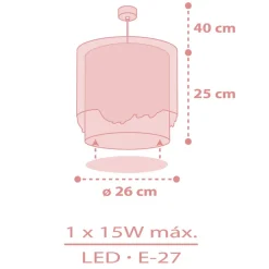 Dalber Whale Dreams hanglamp, pink