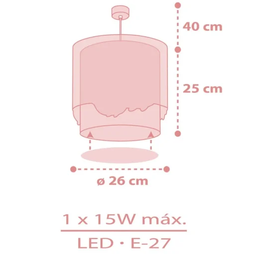 Dalber Whale Dreams hanglamp, pink