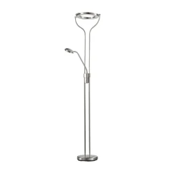 Davos LED vloerlamp, nikkelkleurig, hoogte 180 cm, 2-lamps, CCT