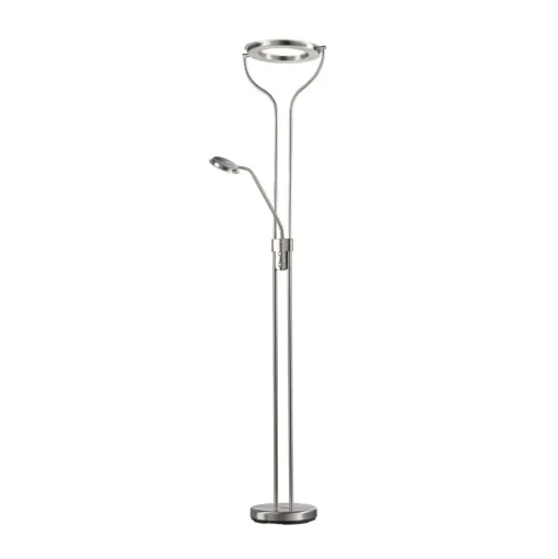 Davos LED vloerlamp, nikkelkleurig, hoogte 180 cm, 2-lamps, CCT