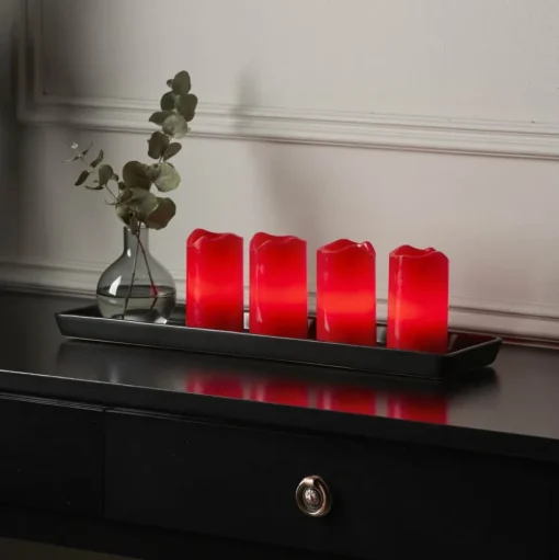 4-de set - Candle LED kaarsen, rood