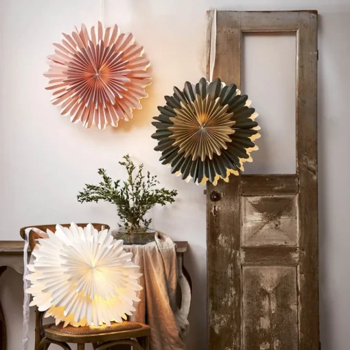 Decoratie ster Crystal papier zonder fitting roze