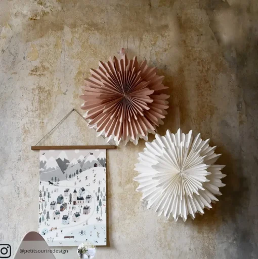Decoratie ster Crystal papier zonder fitting roze