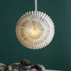 Decoratie ster Frost, papier z. fitting Ø 50cm wit