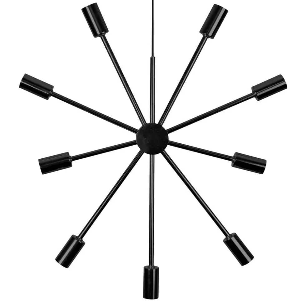 Decoratie ster Pix van metaal, 9-lamps, zwart