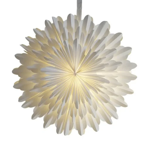 Decoratie ster Snow papier z. fitting Ø 50cm wit