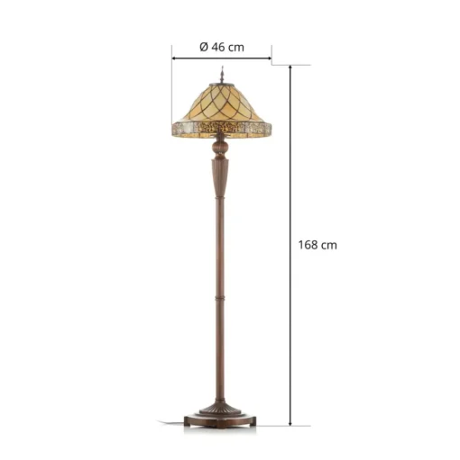 Decoratieve vloerlamp Diamond met Tiffany-kap