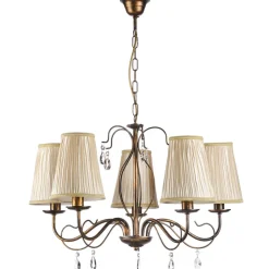 Delia kroonluchter, bronskleurig, 5-lamps, Ø 68 cm
